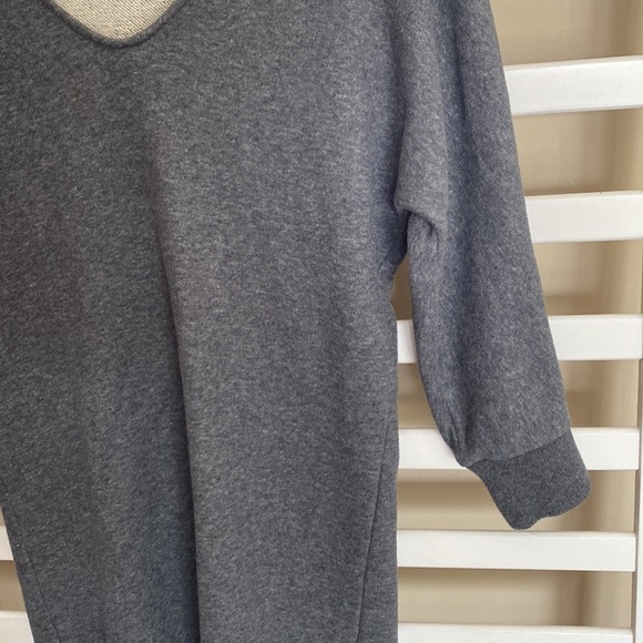 JAMES PERSE Gray Brushed Fleece Long Sleeve Dolman Dress Size 1 - Picture 8 of 17
